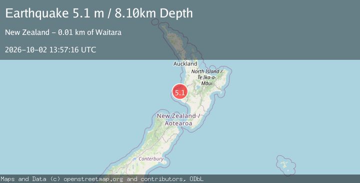 Map of NORTH ISLAND OF NEW ZEALAND
