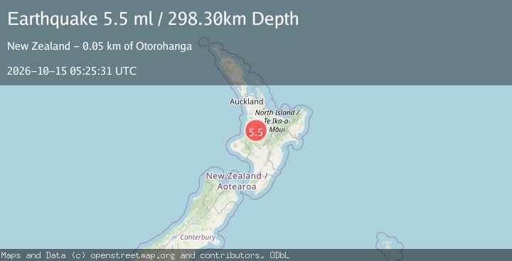 Map of NORTH ISLAND OF NEW ZEALAND