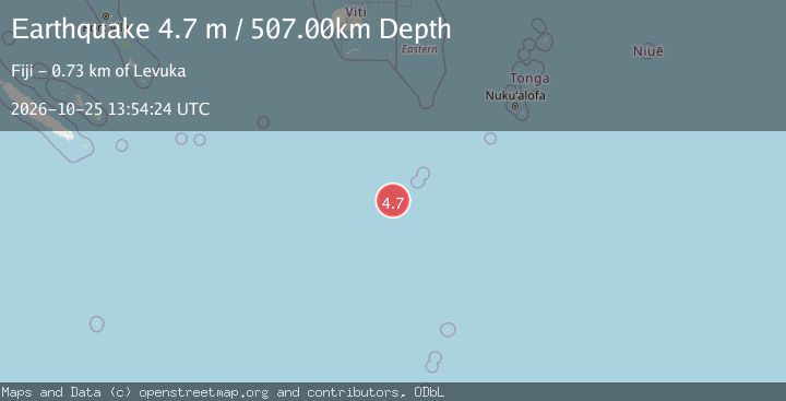 Map of SOUTH OF FIJI ISLANDS