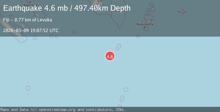 Map of SOUTH OF FIJI ISLANDS