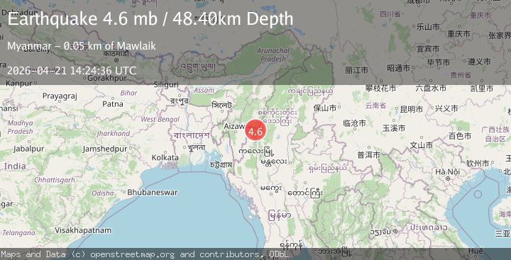 Map of MYANMAR-INDIA BORDER REGION