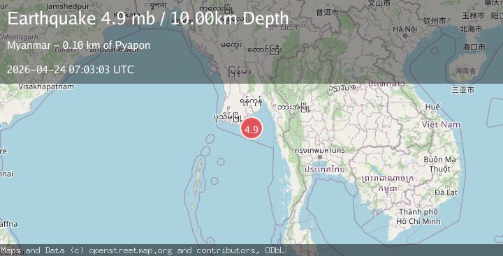 Map of NEAR SOUTH COAST OF MYANMAR