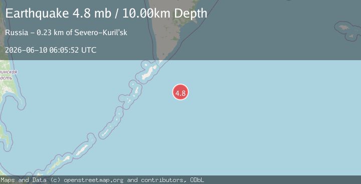 Map of EAST OF KURIL ISLANDS