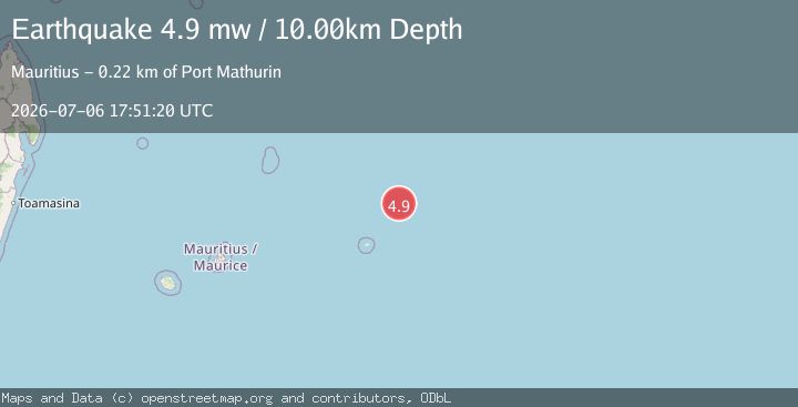 Map of RODRIGUES REGION, MAURITIUS