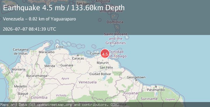Map of OFFSHORE SUCRE, VENEZUELA