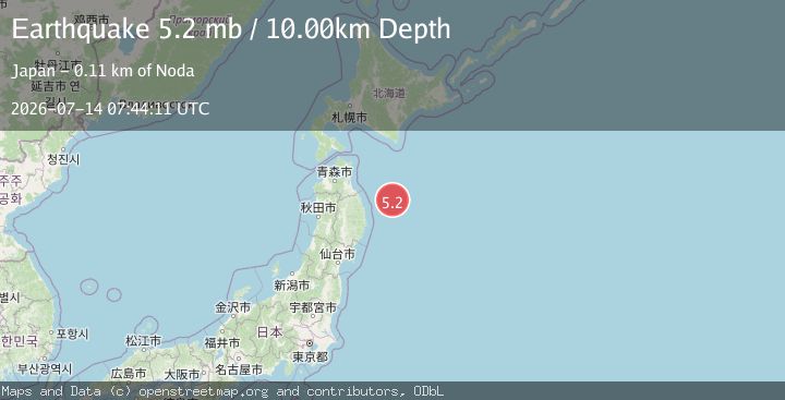 Map of OFF EAST COAST OF HONSHU, JAPAN