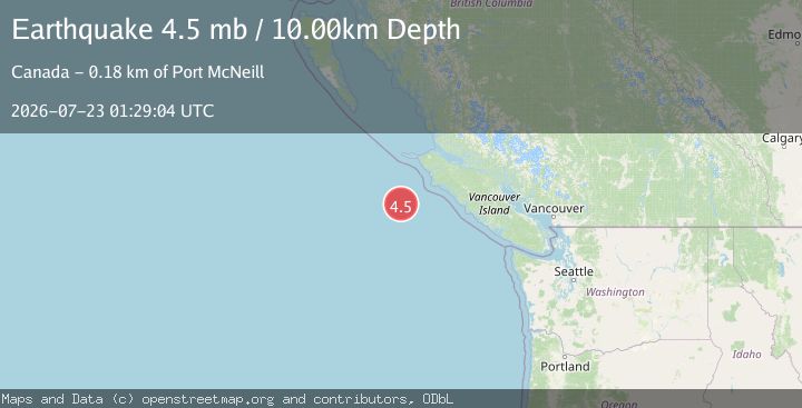 Map of VANCOUVER ISLAND, CANADA REGION