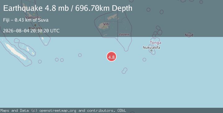 Map of SOUTH OF FIJI ISLANDS