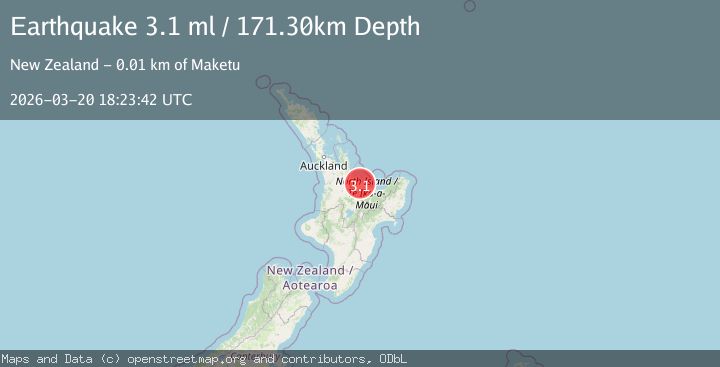 Map of NORTH ISLAND OF NEW ZEALAND