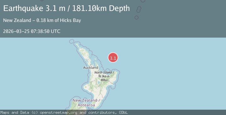 Map of OFF E. COAST OF N. ISLAND, N.Z.