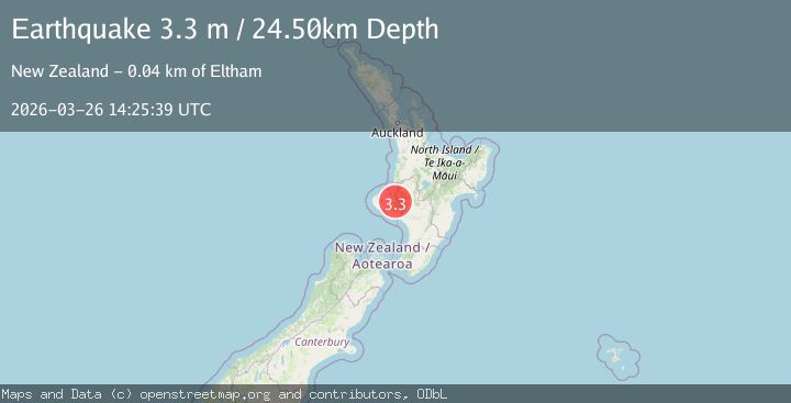 Map of NORTH ISLAND OF NEW ZEALAND