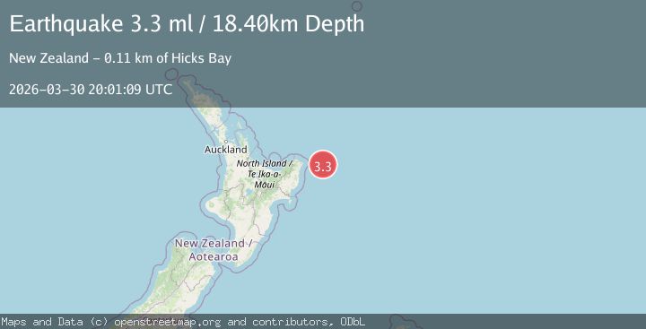 Map of OFF E. COAST OF N. ISLAND, N.Z.