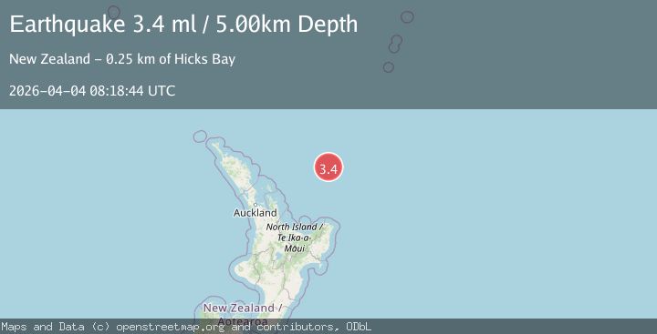 Map of OFF E. COAST OF N. ISLAND, N.Z.
