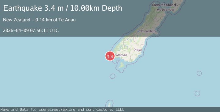 Map of OFF W. COAST OF S. ISLAND, N.Z.