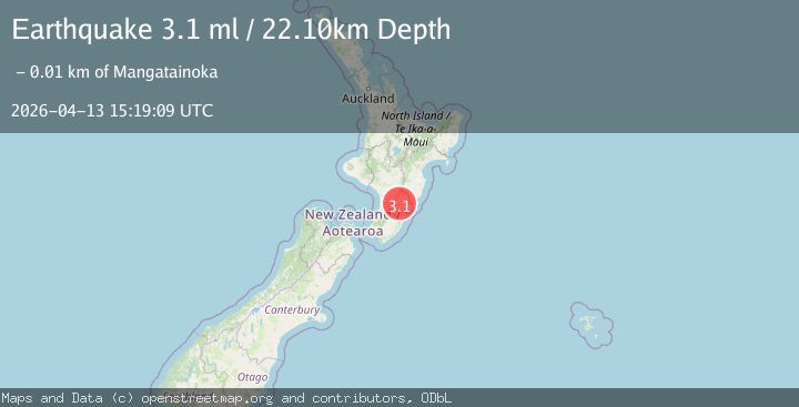 Map of NORTH ISLAND OF NEW ZEALAND