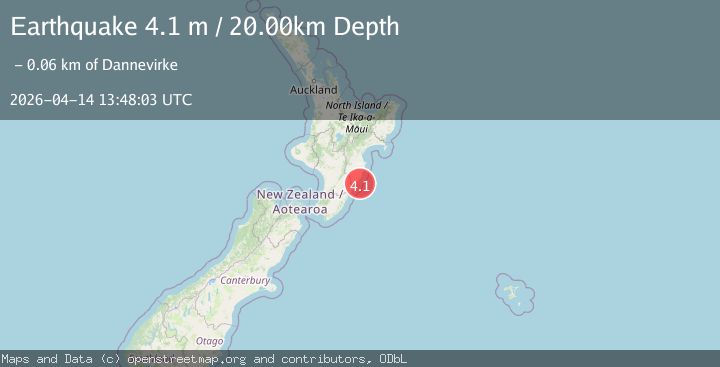 Map of NORTH ISLAND OF NEW ZEALAND