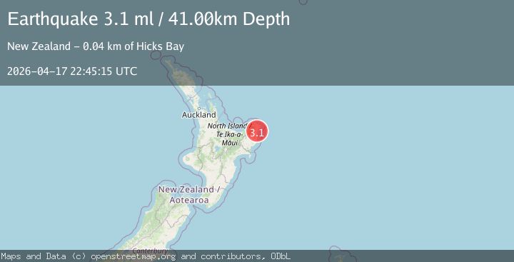 Map of OFF E. COAST OF N. ISLAND, N.Z.