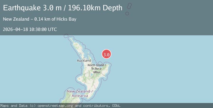 Map of OFF E. COAST OF N. ISLAND, N.Z.