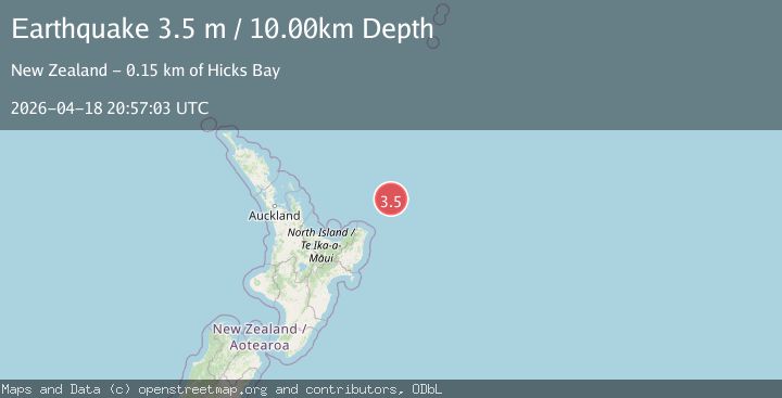 Map of OFF E. COAST OF N. ISLAND, N.Z.