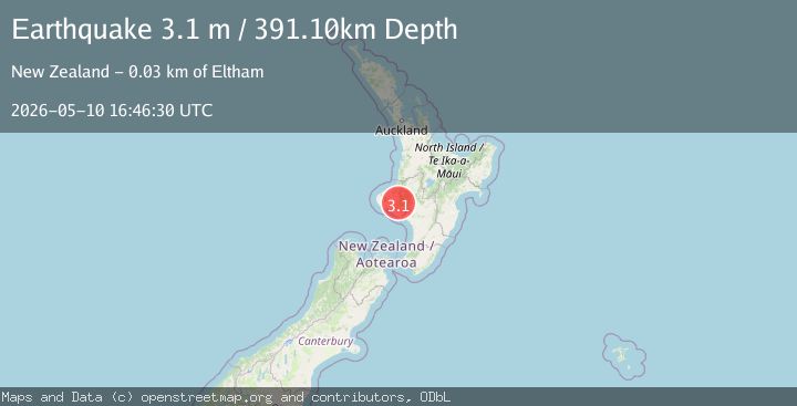 Map of NORTH ISLAND OF NEW ZEALAND