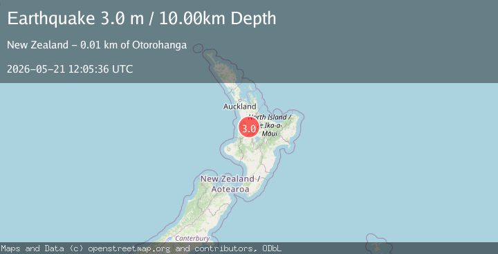 Map of NORTH ISLAND OF NEW ZEALAND