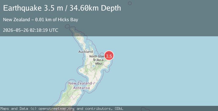 Map of OFF E. COAST OF N. ISLAND, N.Z.
