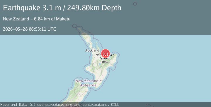 Map of NORTH ISLAND OF NEW ZEALAND