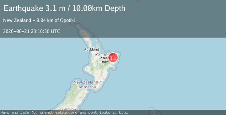 Map of NORTH ISLAND OF NEW ZEALAND