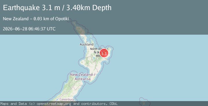 Map of NORTH ISLAND OF NEW ZEALAND