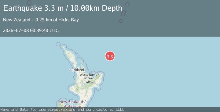 Map of OFF E. COAST OF N. ISLAND, N.Z.