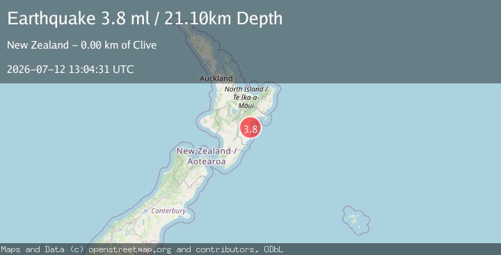 Map of NORTH ISLAND OF NEW ZEALAND