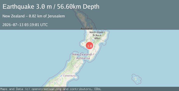 Map of NORTH ISLAND OF NEW ZEALAND