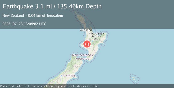 Map of NORTH ISLAND OF NEW ZEALAND