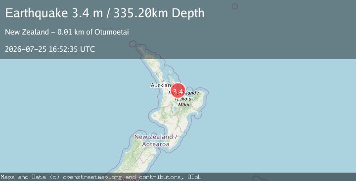 Map of NORTH ISLAND OF NEW ZEALAND