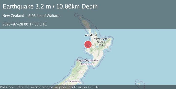 Map of NORTH ISLAND OF NEW ZEALAND