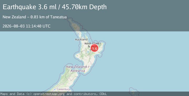 Map of NORTH ISLAND OF NEW ZEALAND
