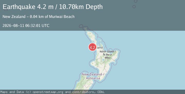 Map of NORTH ISLAND OF NEW ZEALAND