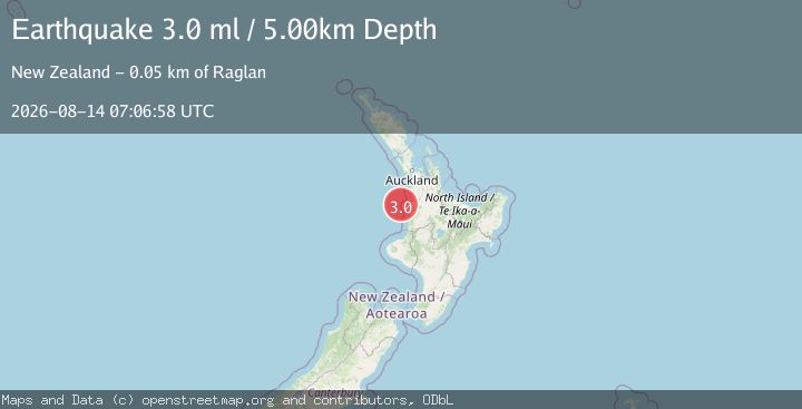 Map of NORTH ISLAND OF NEW ZEALAND