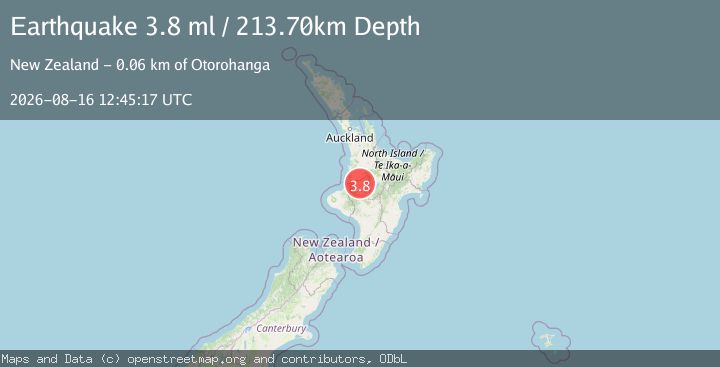 Map of NORTH ISLAND OF NEW ZEALAND