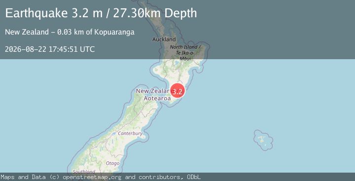 Map of NORTH ISLAND OF NEW ZEALAND