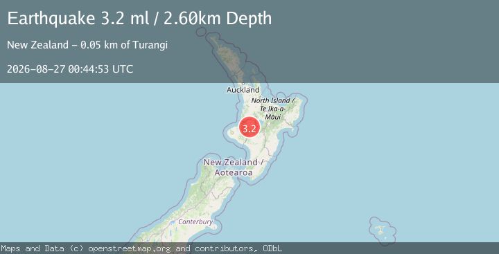 Map of NORTH ISLAND OF NEW ZEALAND