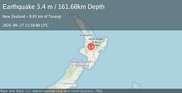 Map of NORTH ISLAND OF NEW ZEALAND