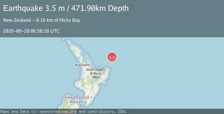 Map of OFF E. COAST OF N. ISLAND, N.Z.
