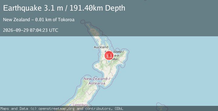 Map of NORTH ISLAND OF NEW ZEALAND