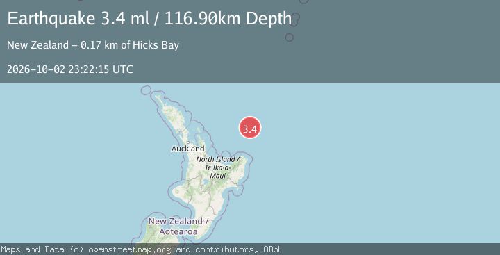 Map of OFF E. COAST OF N. ISLAND, N.Z.