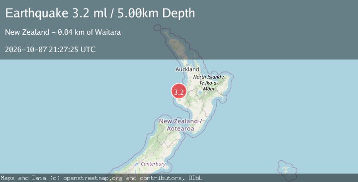Map of NORTH ISLAND OF NEW ZEALAND