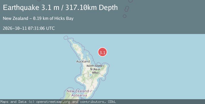 Map of OFF E. COAST OF N. ISLAND, N.Z.