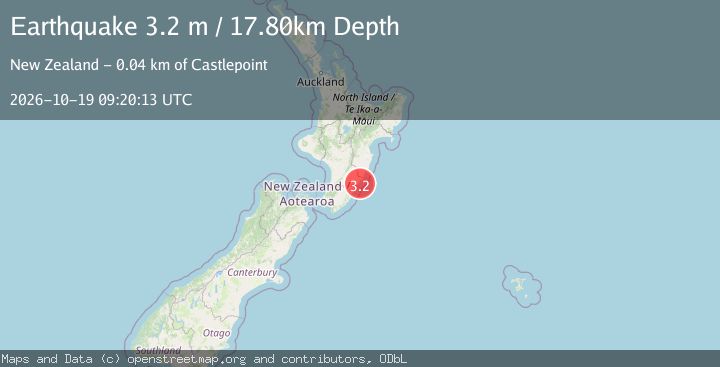 Map of NORTH ISLAND OF NEW ZEALAND