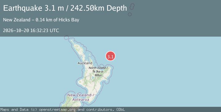 Map of OFF E. COAST OF N. ISLAND, N.Z.