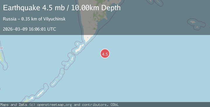 Map of EAST OF KURIL ISLANDS
